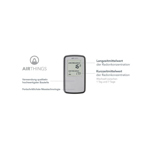 AIRTHINGS Home Digital Radon Detector / Messgerät mit Display Bild1