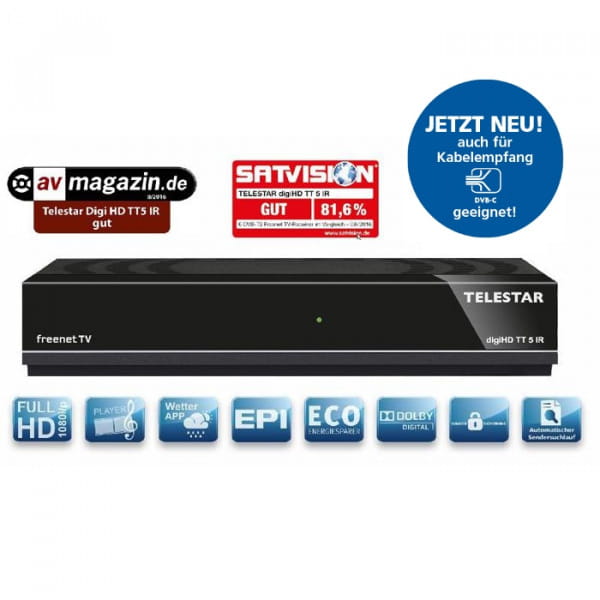 TELESTAR digiHD TT 5 IR DVB-T2 HDTV-Receiver inkl. freenet TV Bild1