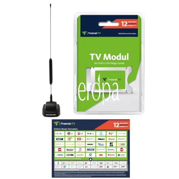 CI+ Modul mit 12 Monate Guthaben¹ &amp; DVB-T2 HD Antenne STARFLEX T4