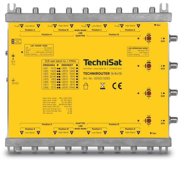 TechniSat TECHNIROUTER 9/4x16, Multischalter (1 Kabellösungen) bis zu 64 Teilnehmer Bild 1